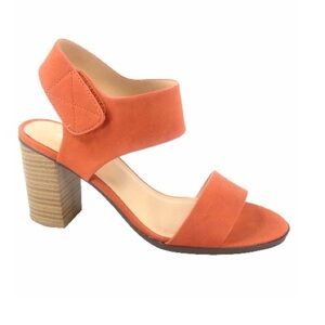 New Soda Women's Orange Chunky Heel Sandals. Size 10 not what is shown in pic
